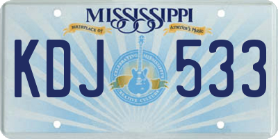 MS license plate KDJ533