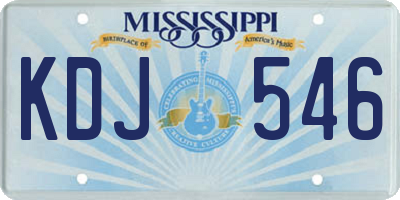 MS license plate KDJ546