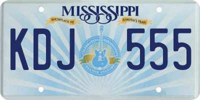 MS license plate KDJ555