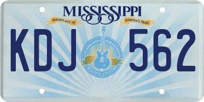 MS license plate KDJ562