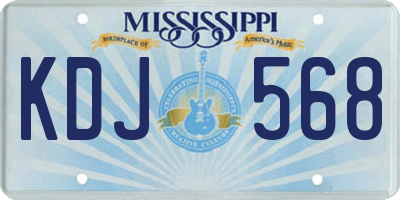 MS license plate KDJ568