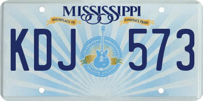 MS license plate KDJ573
