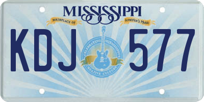 MS license plate KDJ577
