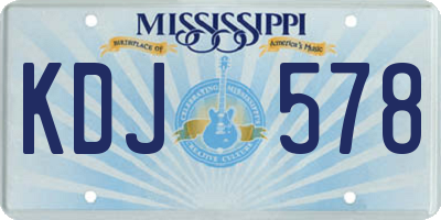 MS license plate KDJ578