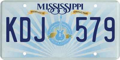 MS license plate KDJ579