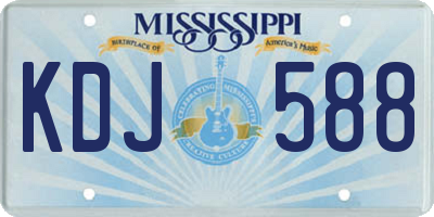 MS license plate KDJ588
