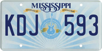 MS license plate KDJ593