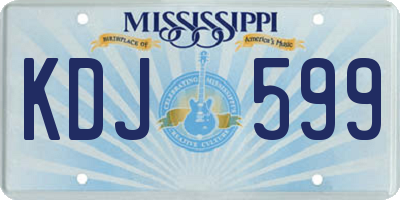 MS license plate KDJ599