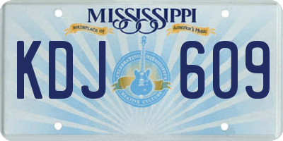 MS license plate KDJ609