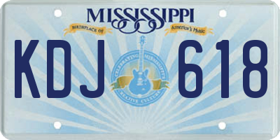 MS license plate KDJ618
