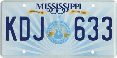 MS license plate KDJ633