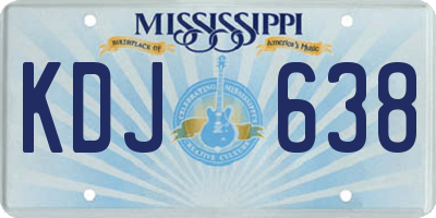 MS license plate KDJ638
