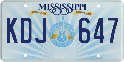 MS license plate KDJ647