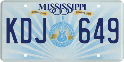 MS license plate KDJ649