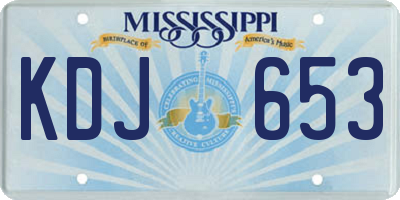 MS license plate KDJ653