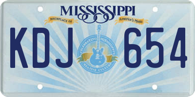 MS license plate KDJ654