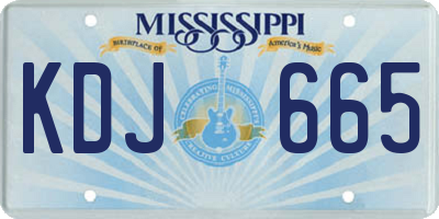 MS license plate KDJ665