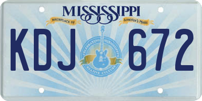 MS license plate KDJ672