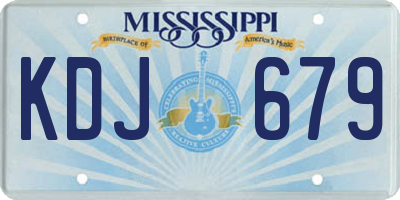 MS license plate KDJ679