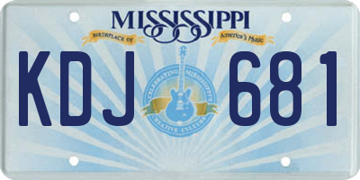 MS license plate KDJ681