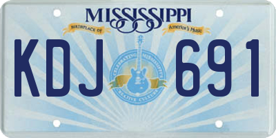 MS license plate KDJ691