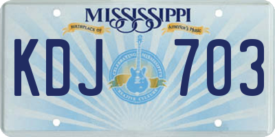 MS license plate KDJ703