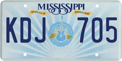 MS license plate KDJ705