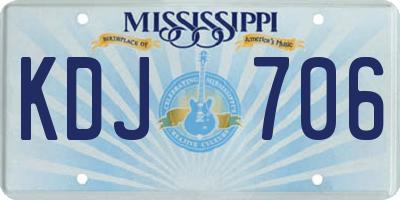 MS license plate KDJ706