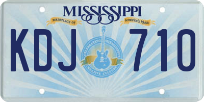 MS license plate KDJ710