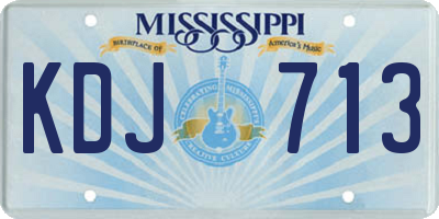 MS license plate KDJ713