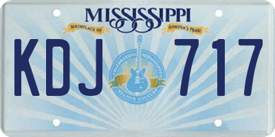 MS license plate KDJ717