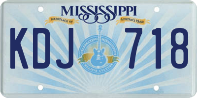 MS license plate KDJ718