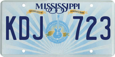MS license plate KDJ723