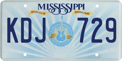 MS license plate KDJ729