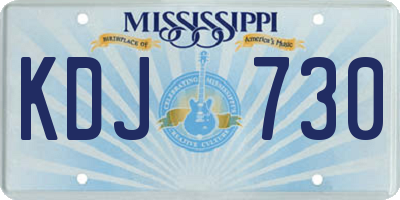 MS license plate KDJ730
