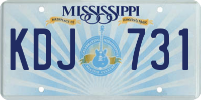 MS license plate KDJ731