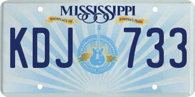 MS license plate KDJ733