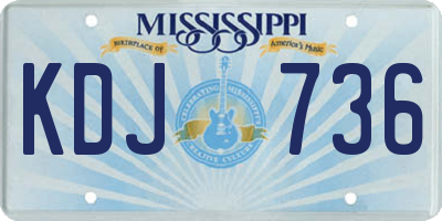MS license plate KDJ736