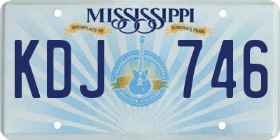 MS license plate KDJ746