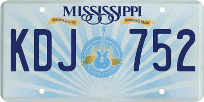 MS license plate KDJ752