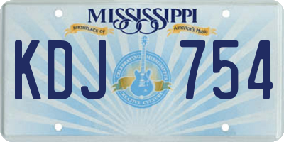 MS license plate KDJ754