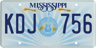 MS license plate KDJ756