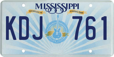MS license plate KDJ761