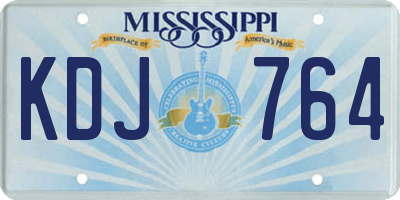 MS license plate KDJ764