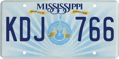 MS license plate KDJ766
