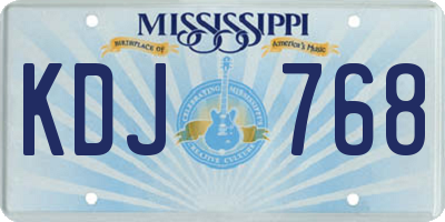 MS license plate KDJ768
