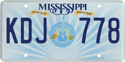 MS license plate KDJ778