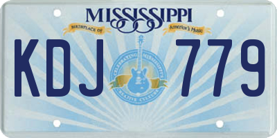 MS license plate KDJ779