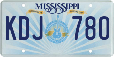 MS license plate KDJ780