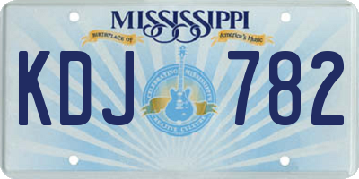 MS license plate KDJ782